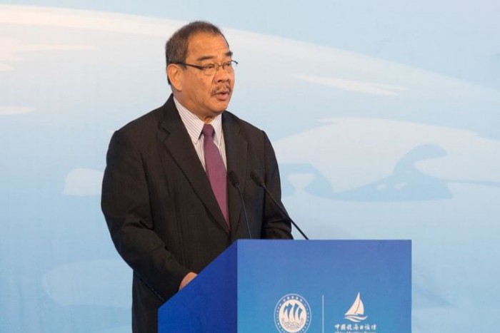 马来西亚交通部前部长、巴生港务局主席江作汉做了《推进海上丝绸之路新发展》的演讲